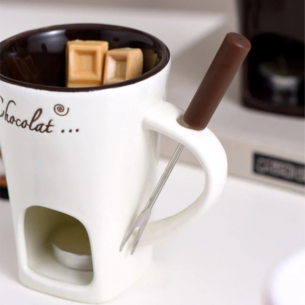 Taza de cerámica para fondue de chocolate